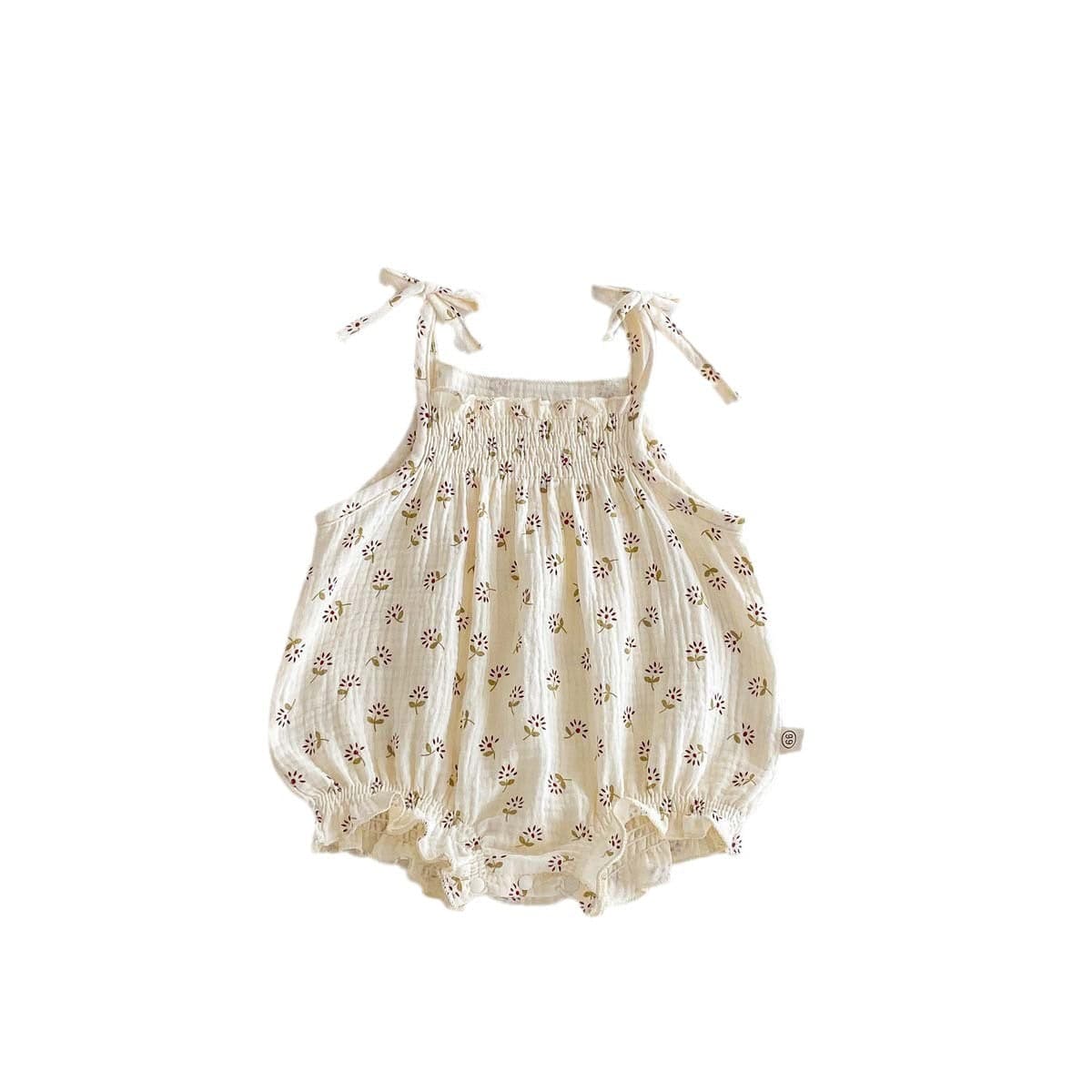 ノースリーブロンパース フラワー/ストライプキャミソールロンパース【mh0010303】