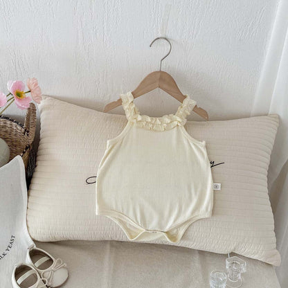 ノースリーブロンパース フリルキャミソールロンパース【mh0010305】