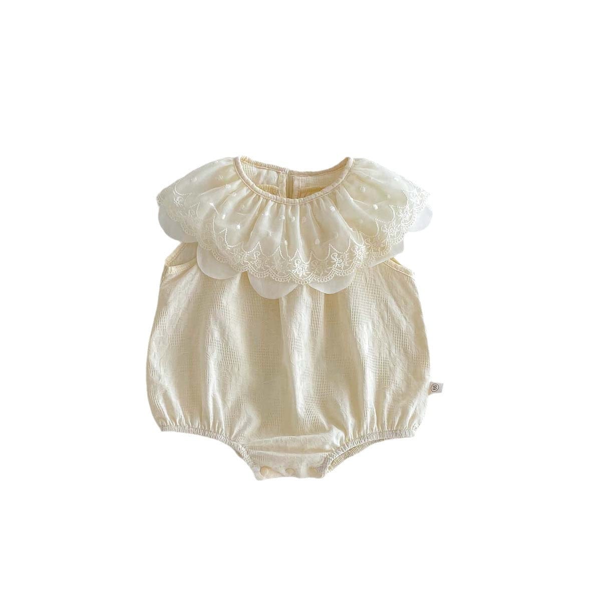 ノースリーブロンパース レースビッグラッフル襟ノースリーブロンパース【mh0010308】