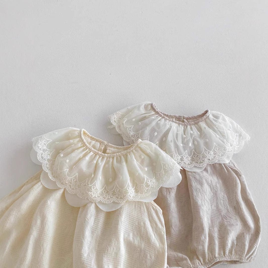 ノースリーブロンパース レースビッグラッフル襟ノースリーブロンパース【mh0010308】