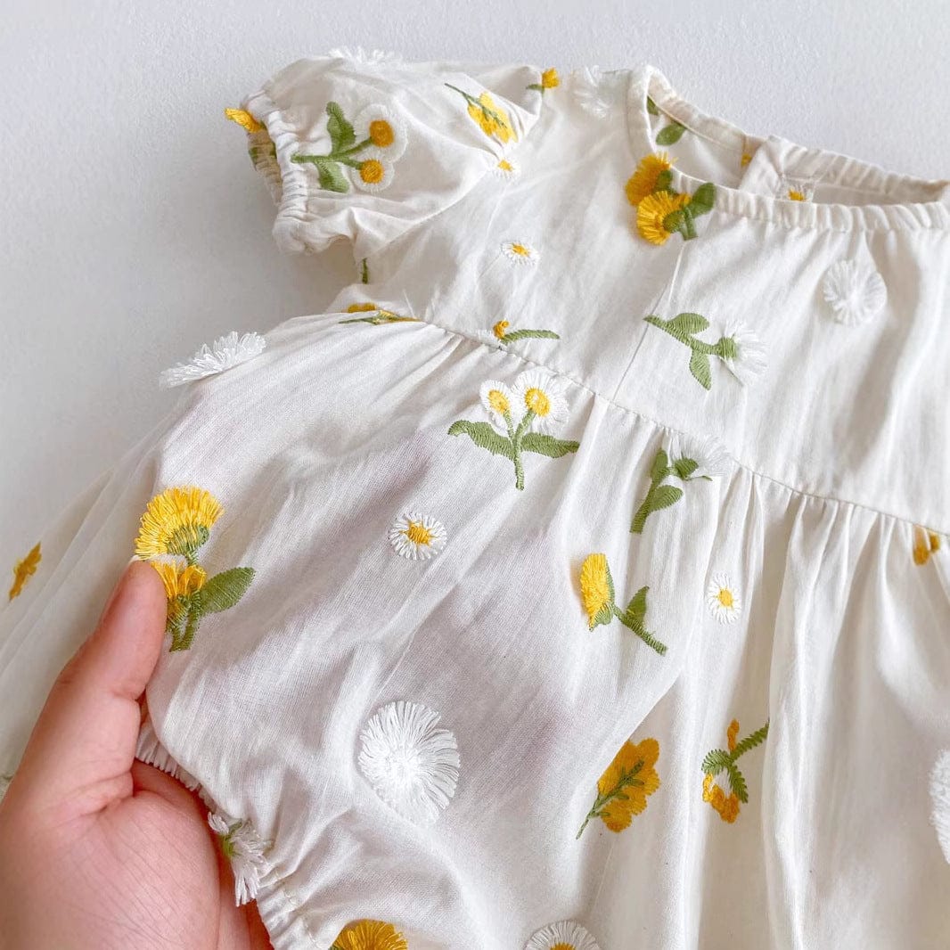 半袖ロンパース フラワー刺繍半袖ロンパース【mh0010309】