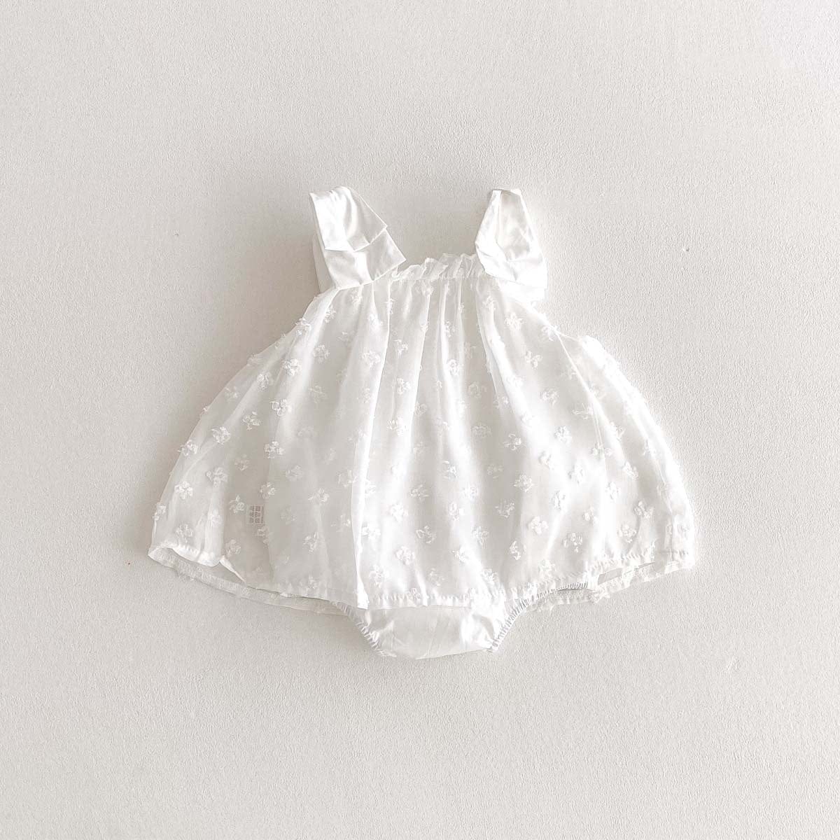 ノースリーブロンパース リボンショルダーチュールスカートノースリーブロンパース【mh0010313】