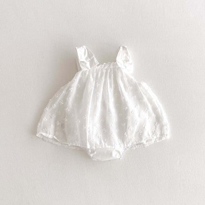 ノースリーブロンパース リボンショルダーチュールスカートノースリーブロンパース【mh0010313】