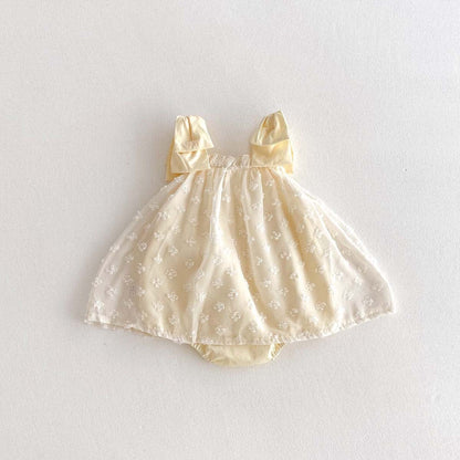 ノースリーブロンパース リボンショルダーチュールスカートノースリーブロンパース【mh0010313】