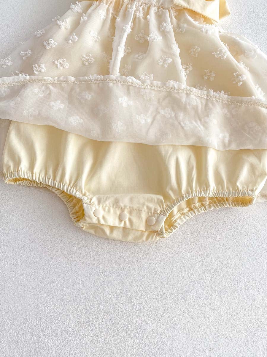 ノースリーブロンパース リボンショルダーチュールスカートノースリーブロンパース【mh0010313】