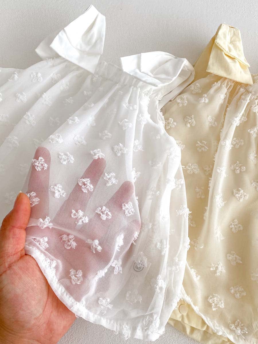 ノースリーブロンパース リボンショルダーチュールスカートノースリーブロンパース【mh0010313】