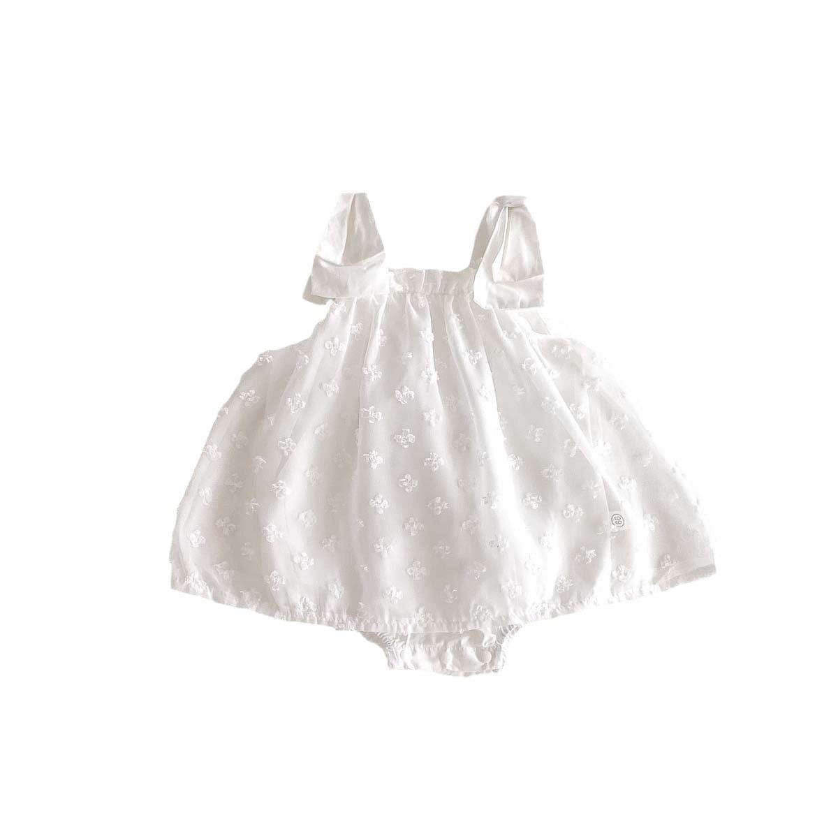 ノースリーブロンパース リボンショルダーチュールスカートノースリーブロンパース【mh0010313】