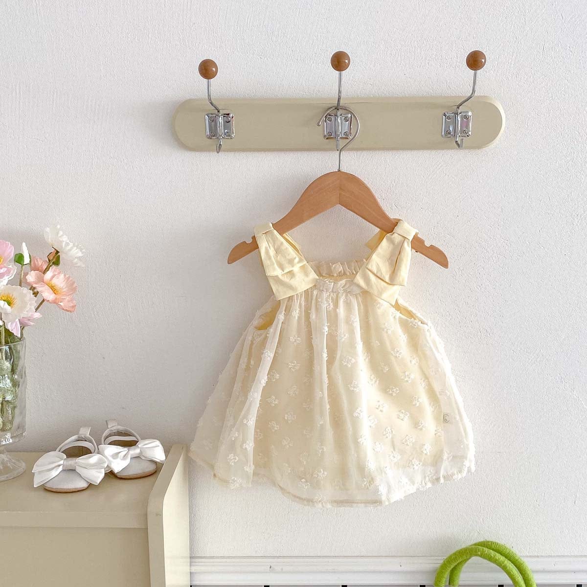 ノースリーブロンパース リボンショルダーチュールスカートノースリーブロンパース【mh0010313】