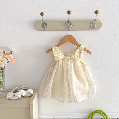 ノースリーブロンパース リボンショルダーチュールスカートノースリーブロンパース【mh0010313】