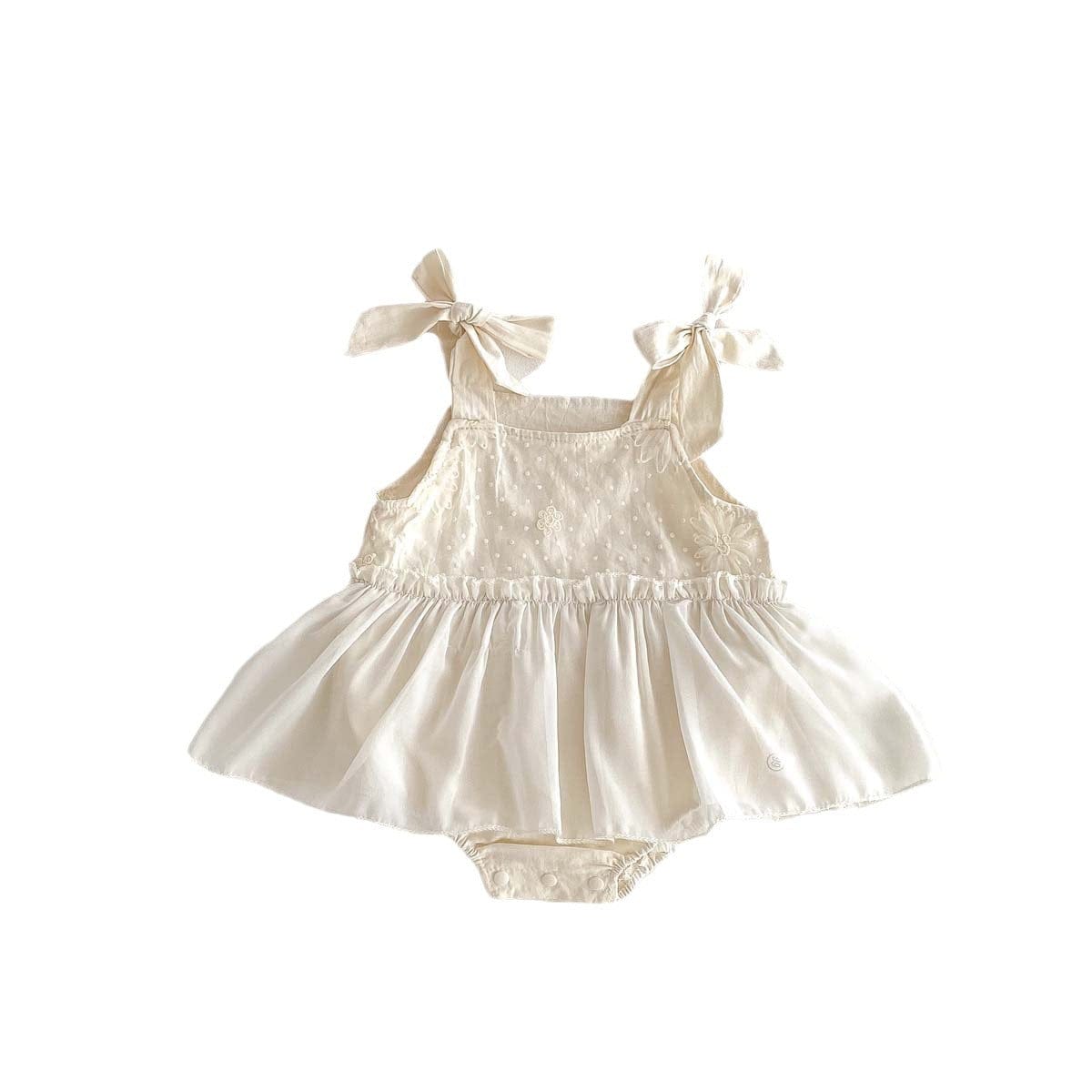 ノースリーブロンパース リボンキャミソールノースリーブスカートロンパース【mh0010314】