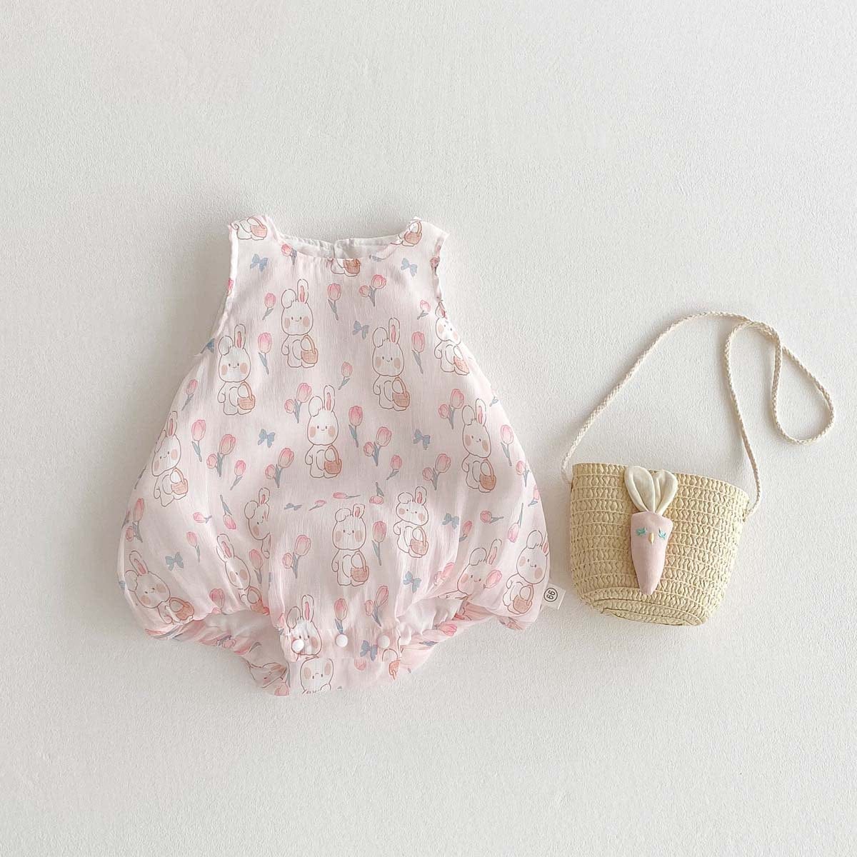 ノースリーブロンパース うさ耳襟ノースリーブロンパース【mh0010326】