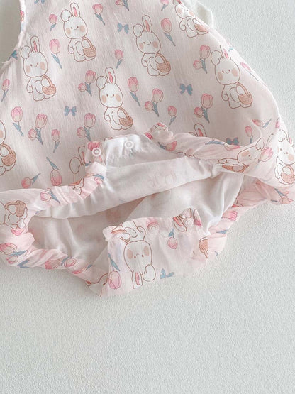 ノースリーブロンパース うさ耳襟ノースリーブロンパース【mh0010326】