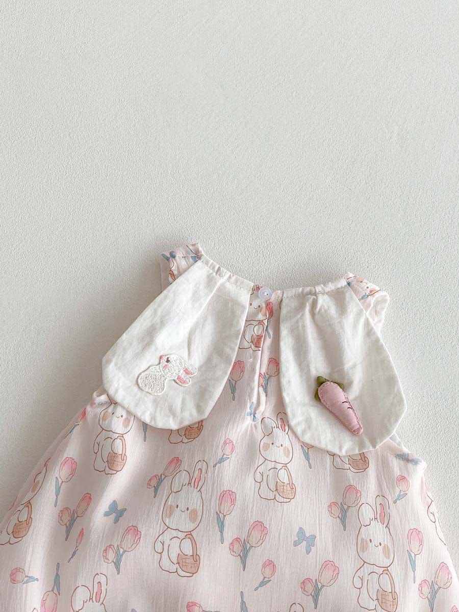 ノースリーブロンパース うさ耳襟ノースリーブロンパース【mh0010326】