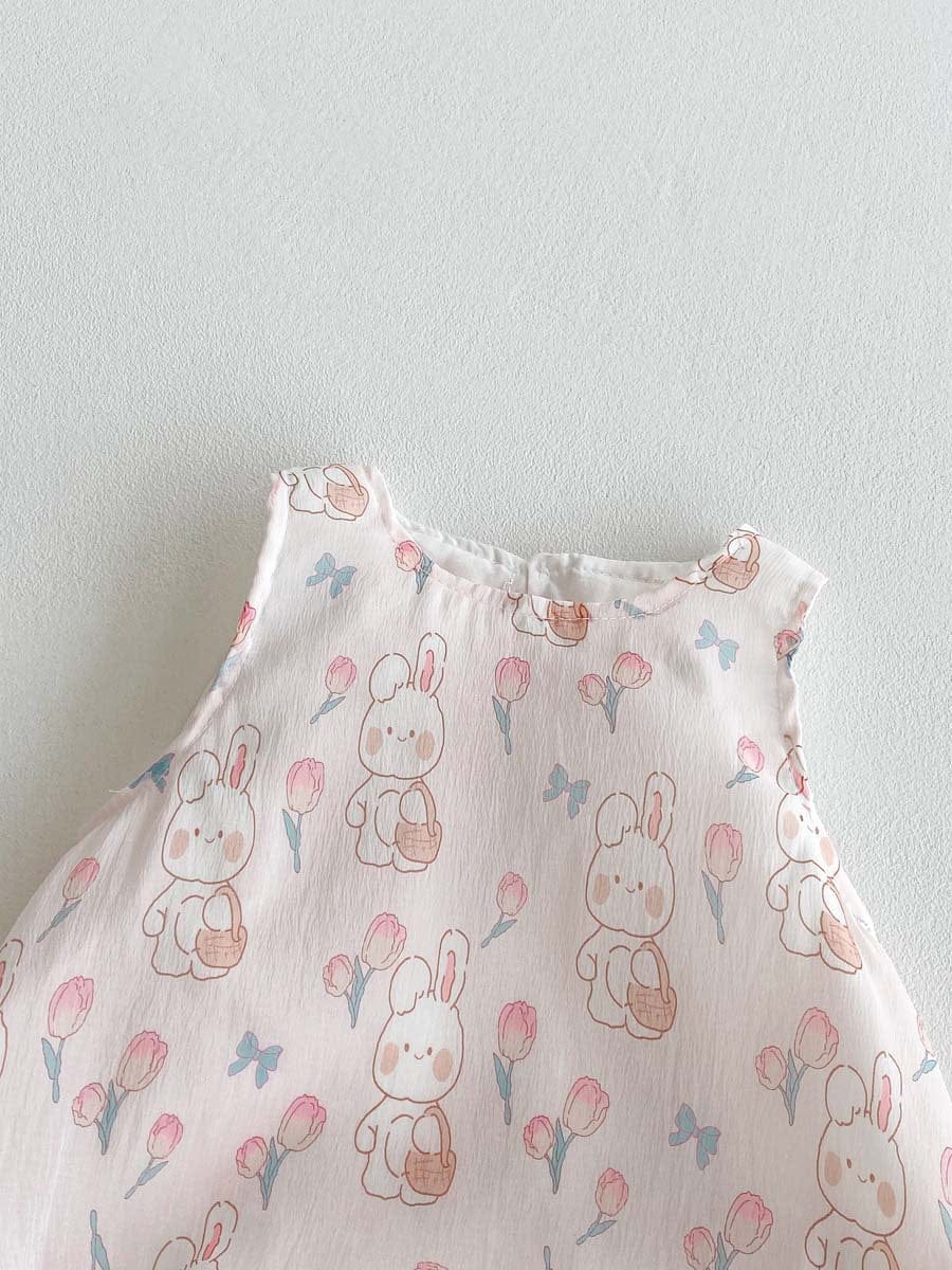 ノースリーブロンパース うさ耳襟ノースリーブロンパース【mh0010326】