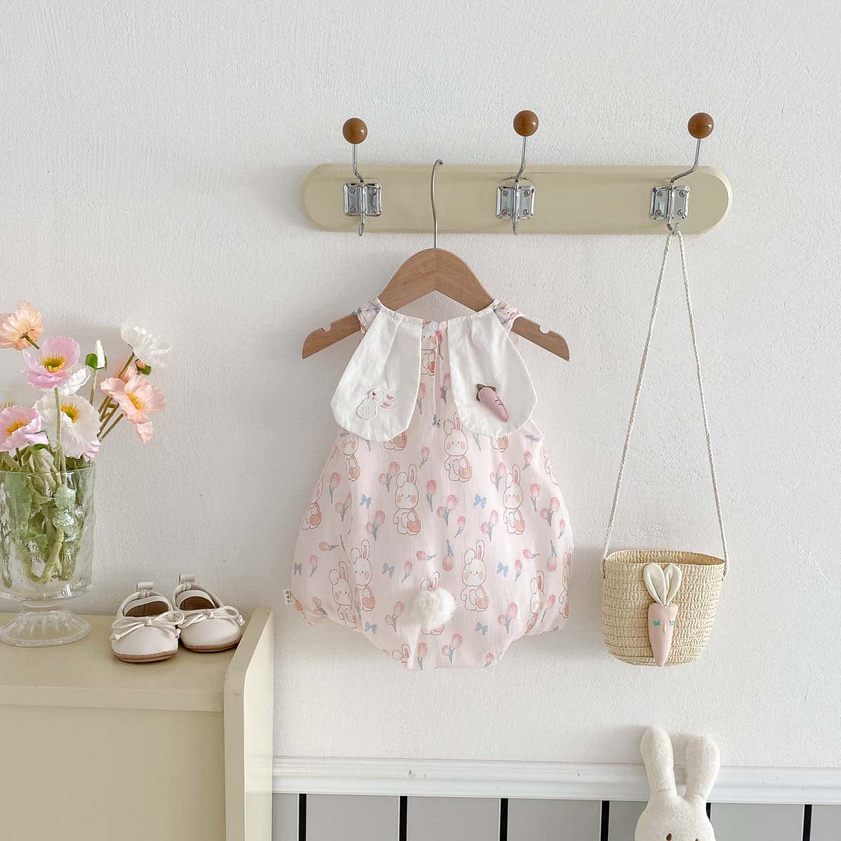 ノースリーブロンパース うさ耳襟ノースリーブロンパース【mh0010326】