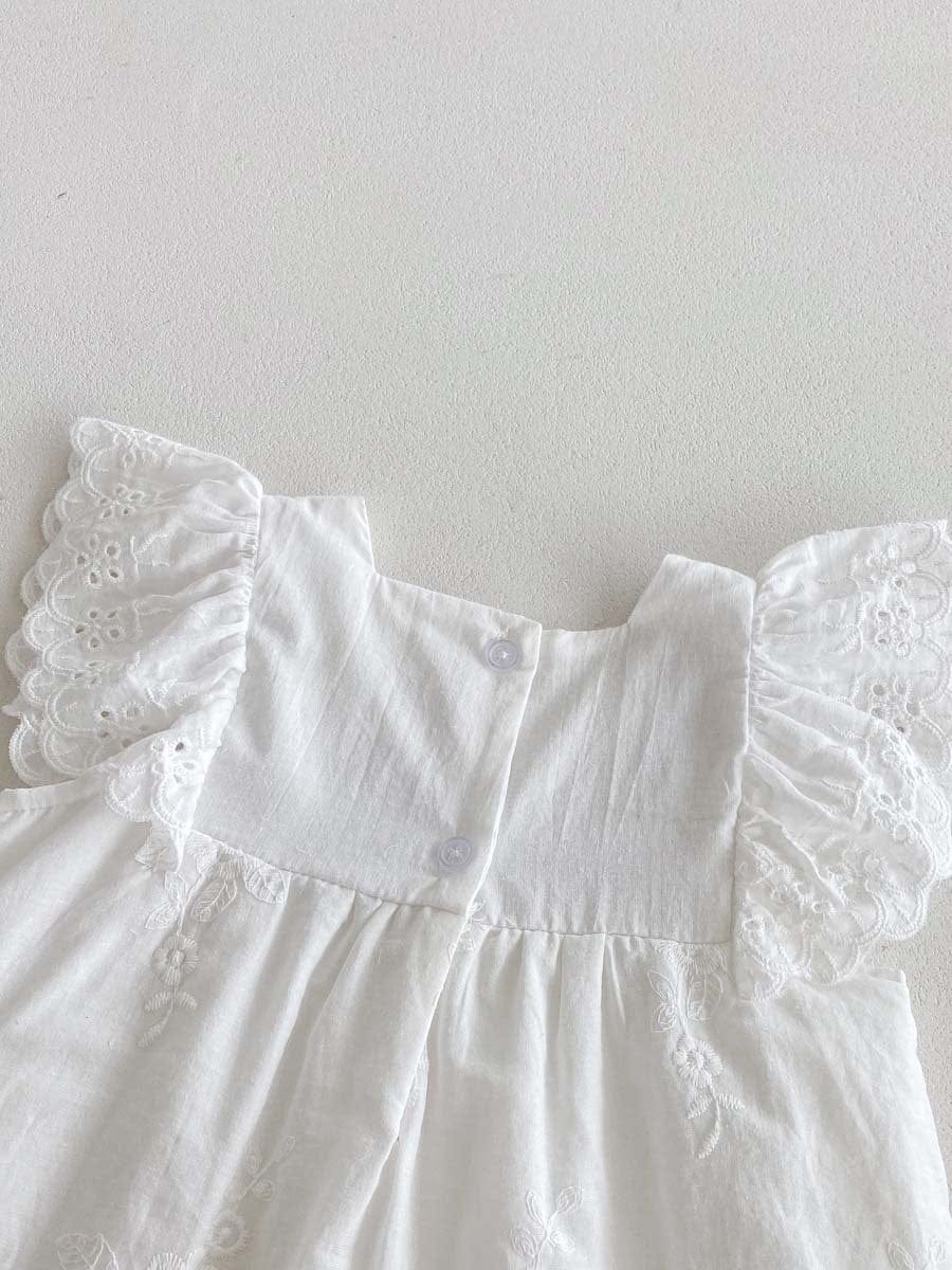 半袖ワンピース スクエアネックフリルスリーブワンピース【mh0010327】