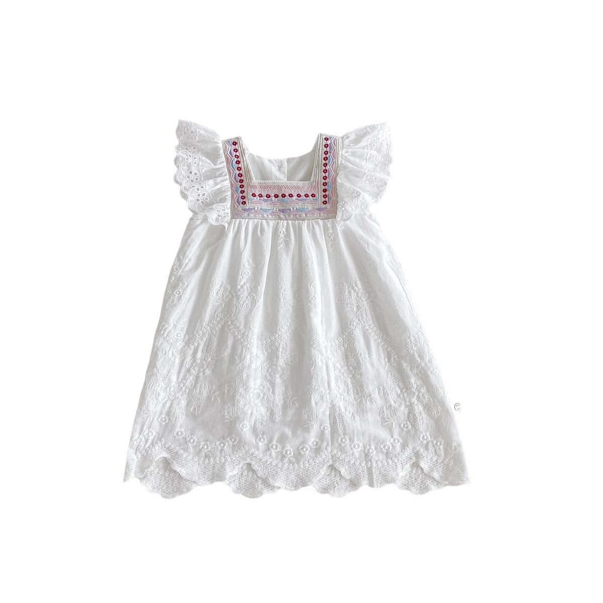 半袖ワンピース スクエアネックフリルスリーブワンピース【mh0010327】