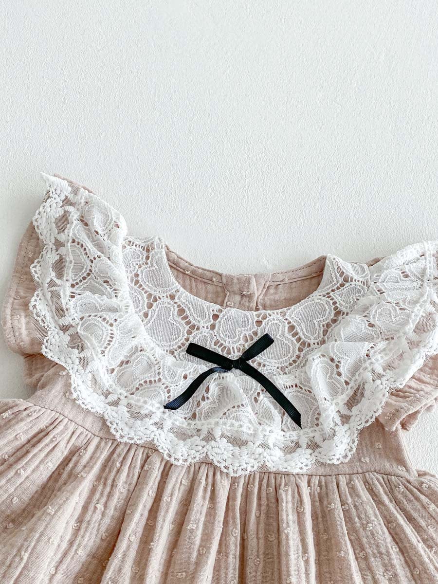 半袖ロンパース レース襟半袖フリルスカートロンパース【mh0010331】