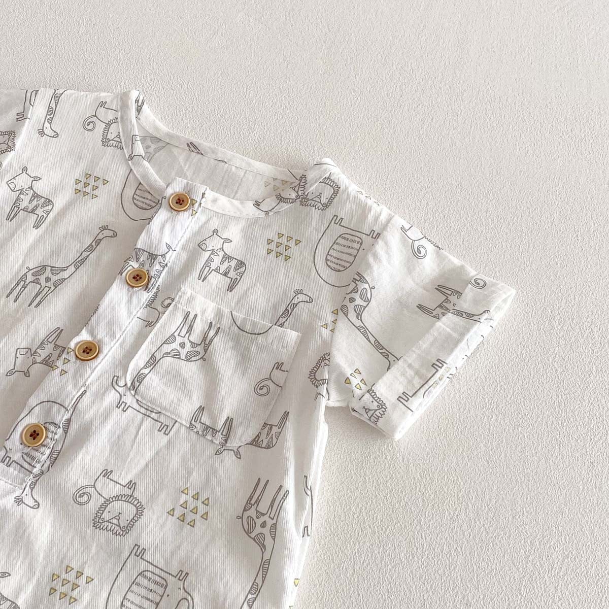 半袖ロンパース アニマルプリント半袖ジャンプスーツ【mh0010333】