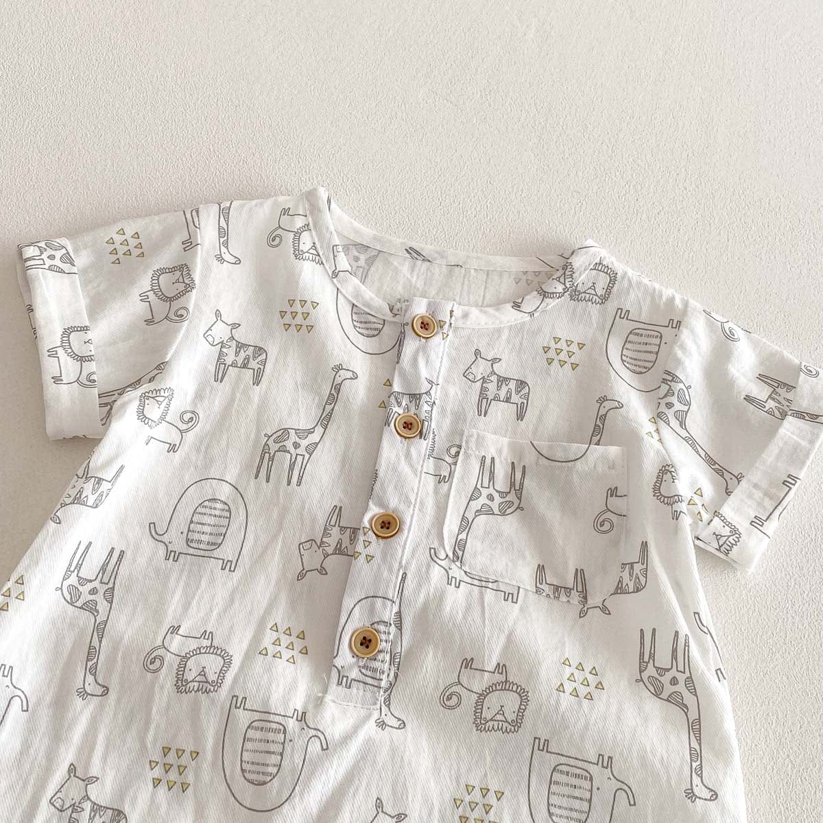 半袖ロンパース アニマルプリント半袖ジャンプスーツ【mh0010333】