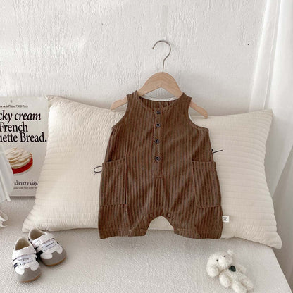 ノースリーブジャンプスーツ ストライプノースリーブジャンプスーツ【mh0010334】