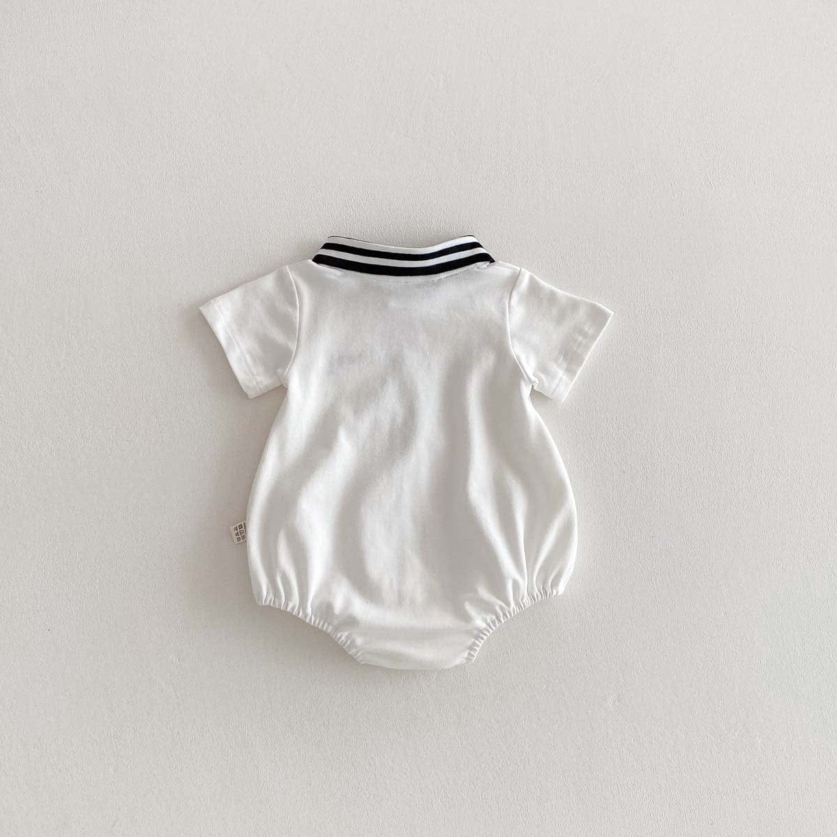 半袖ロンパース ポロ襟ネクタイ半袖ロンパース【mh0010336】