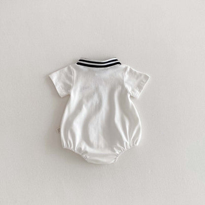 半袖ロンパース ポロ襟ネクタイ半袖ロンパース【mh0010336】