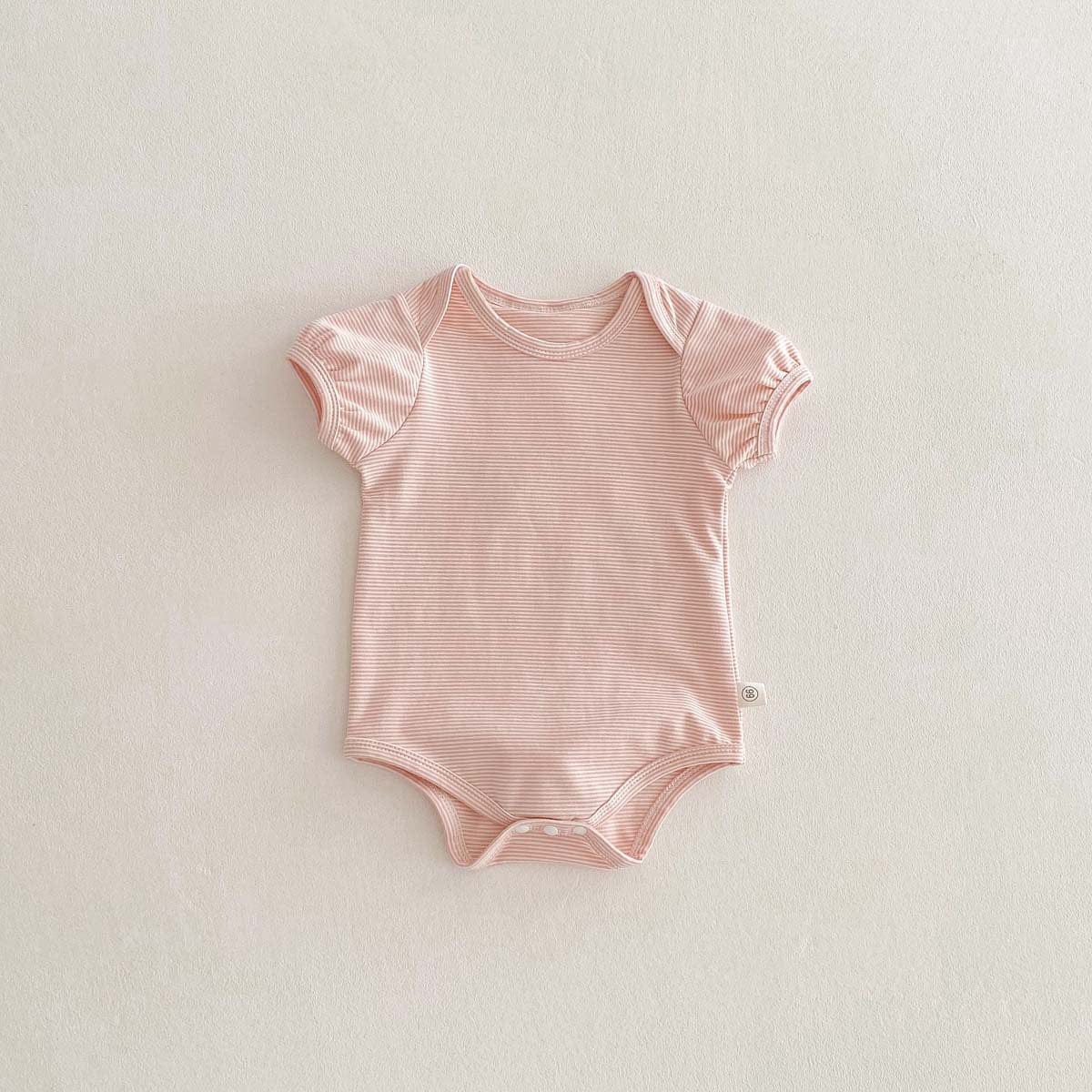 半袖ロンパース うさ耳ボーダー半袖ロンパース【mh0010337】