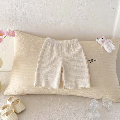 レギンスパンツ シンプルメロウフリルショートレギンスパンツ【mh0010338】