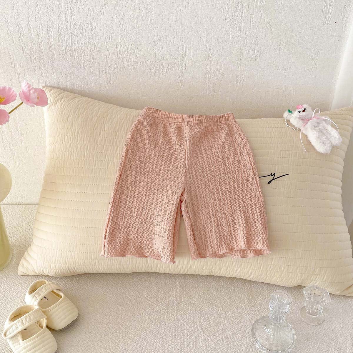 レギンスパンツ シンプルメロウフリルショートレギンスパンツ【mh0010338】