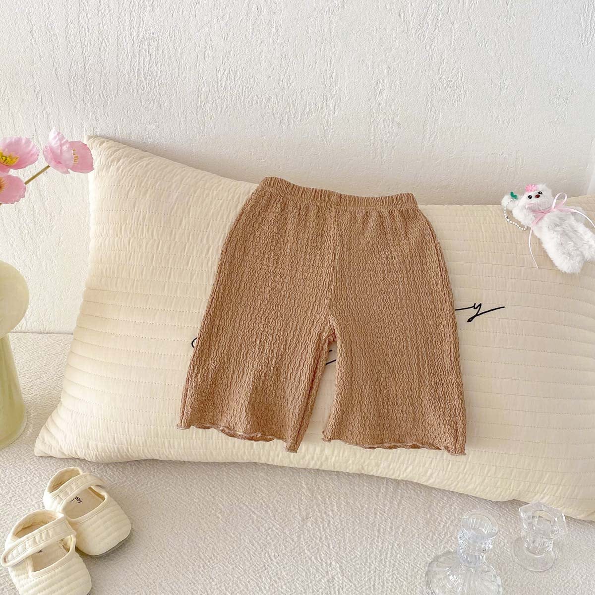 レギンスパンツ シンプルメロウフリルショートレギンスパンツ【mh0010338】