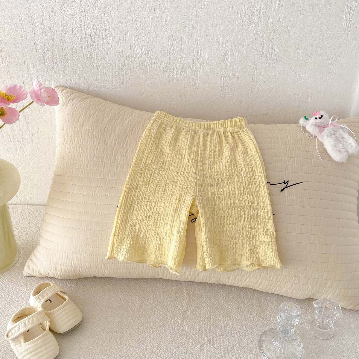 レギンスパンツ シンプルメロウフリルショートレギンスパンツ【mh0010338】