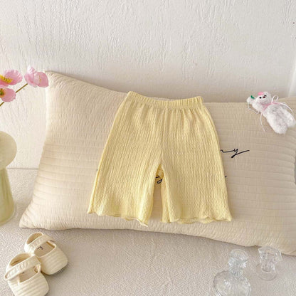 レギンスパンツ シンプルメロウフリルショートレギンスパンツ【mh0010338】