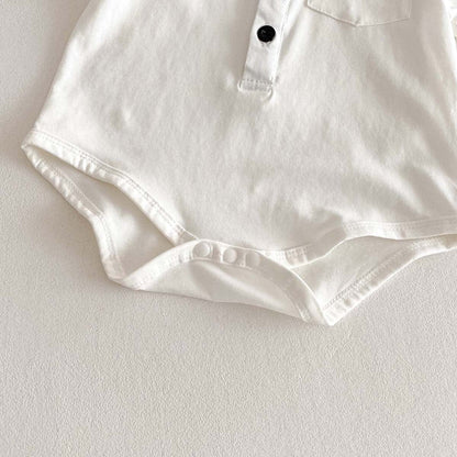 半袖ロンパース 丸襟半袖シャツロンパース【mh0010343】