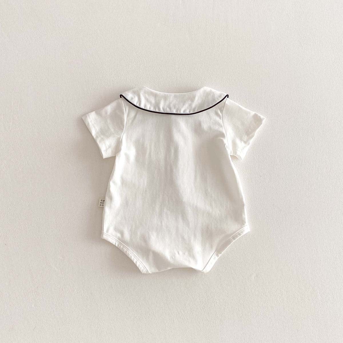 半袖ロンパース 丸襟半袖シャツロンパース【mh0010343】