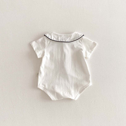 半袖ロンパース 丸襟半袖シャツロンパース【mh0010343】