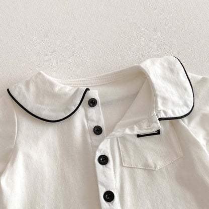 半袖ロンパース 丸襟半袖シャツロンパース【mh0010343】