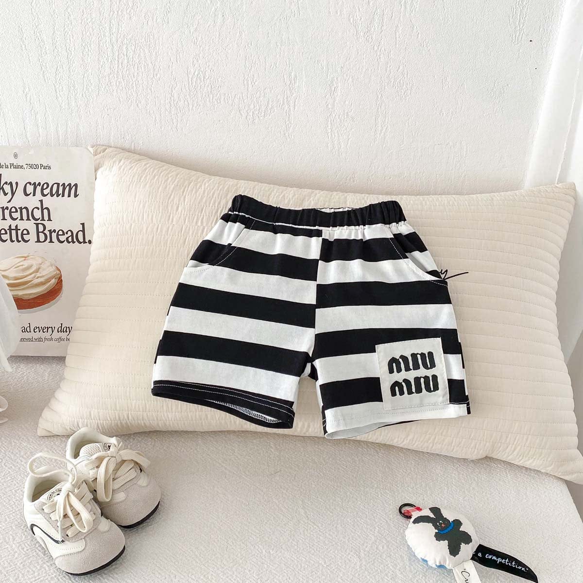 ハーフパンツ・ショートパンツ ボーダー/無地ビッグタグショートパンツ【mh0010347】