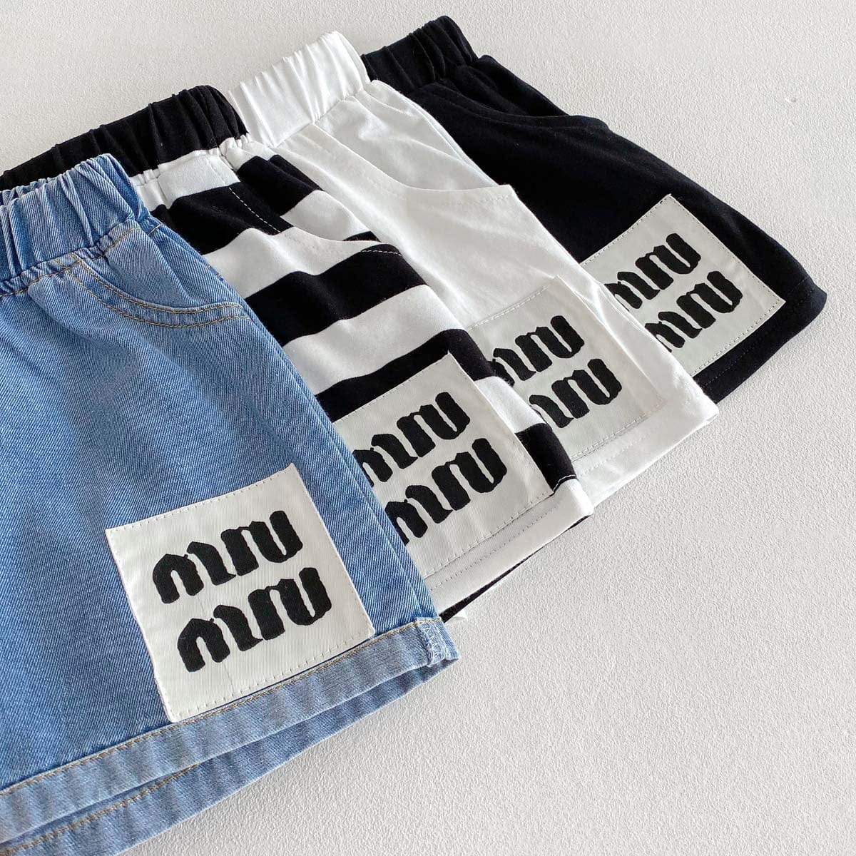 ハーフパンツ・ショートパンツ ボーダー/無地ビッグタグショートパンツ【mh0010347】