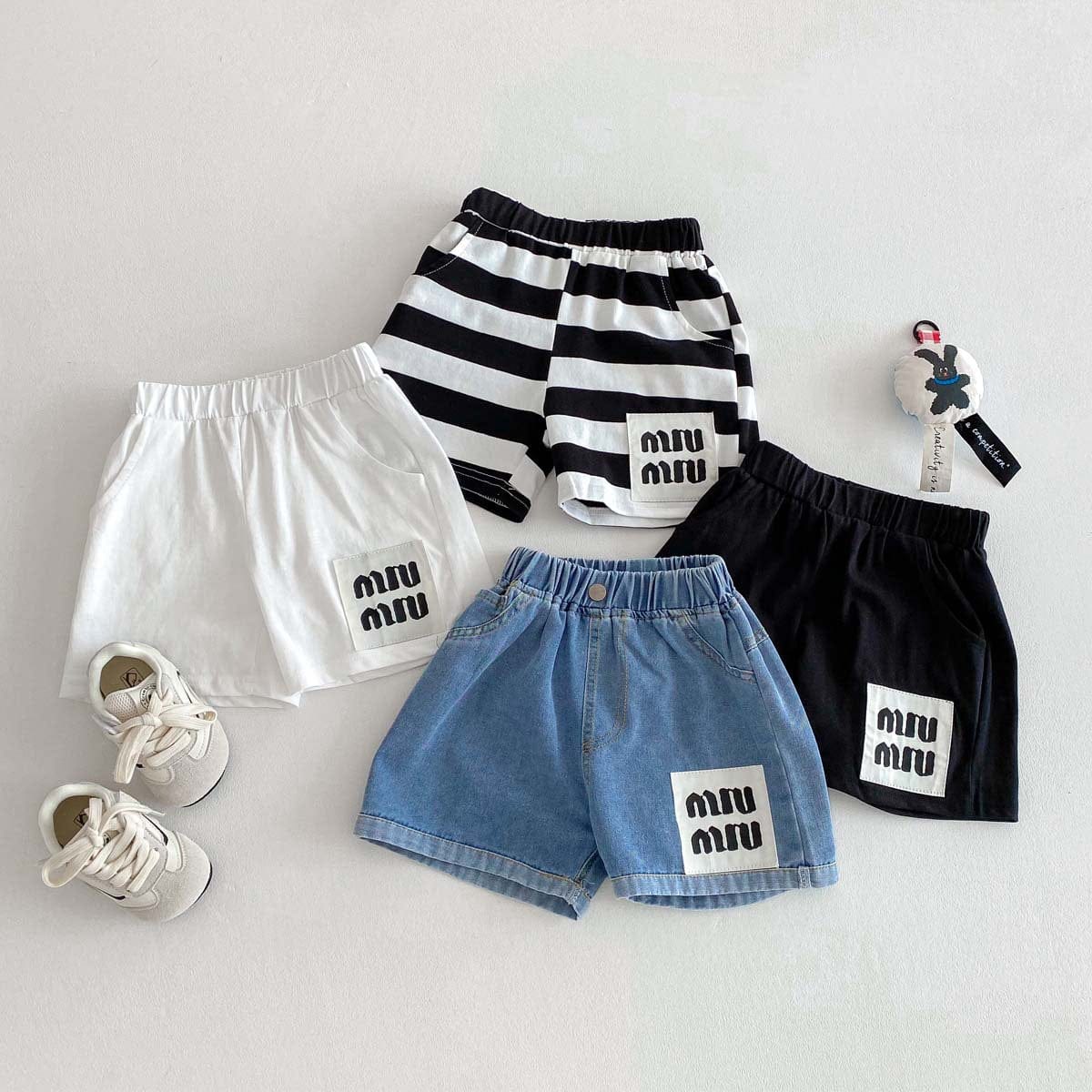 ハーフパンツ・ショートパンツ ボーダー/無地ビッグタグショートパンツ【mh0010347】