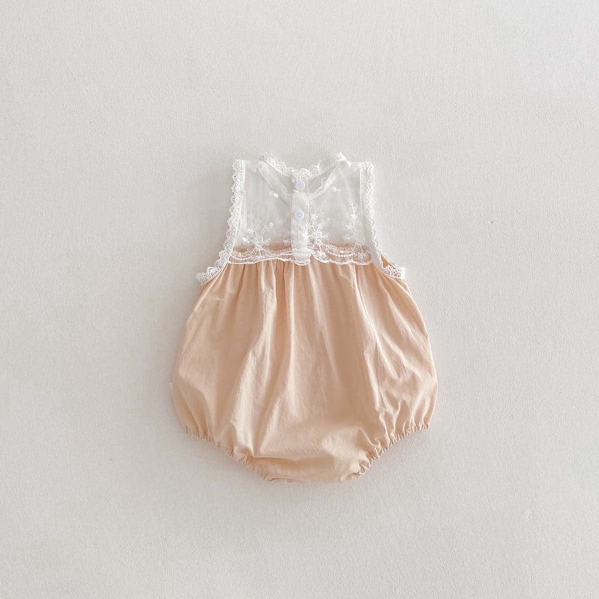 ノースリーブロンパース シアーレースドッキングノースリーブロンパース【mh0010350】