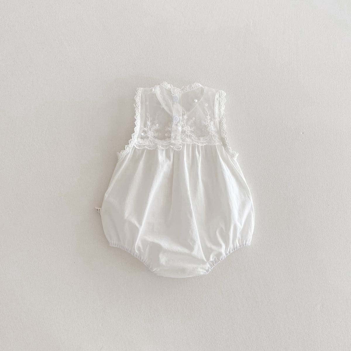 ノースリーブロンパース シアーレースドッキングノースリーブロンパース【mh0010350】