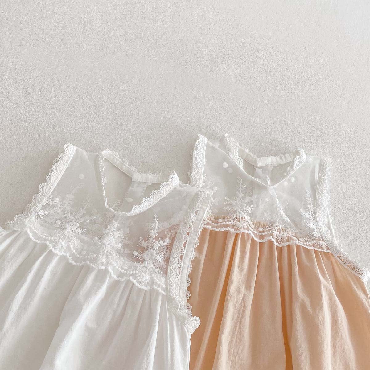 ノースリーブロンパース シアーレースドッキングノースリーブロンパース【mh0010350】