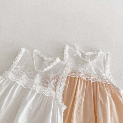 ノースリーブロンパース シアーレースドッキングノースリーブロンパース【mh0010350】