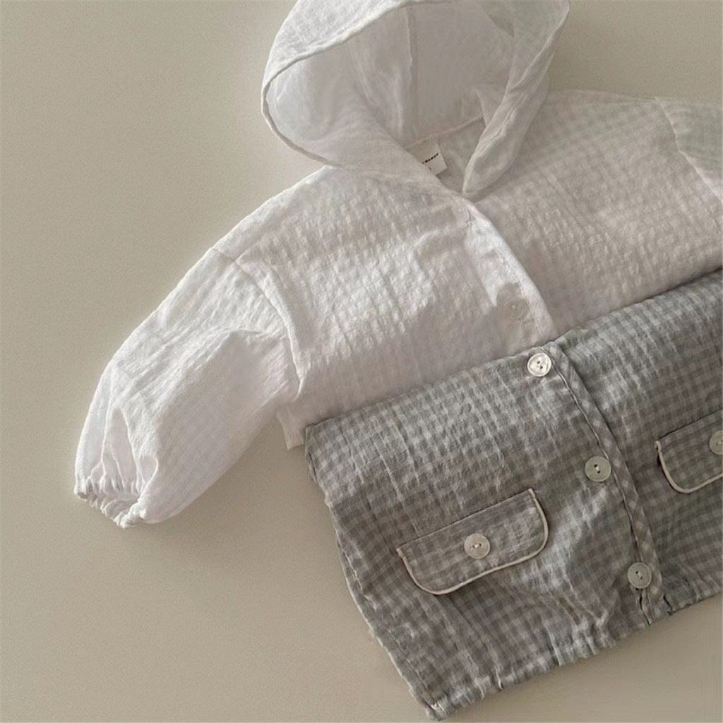 ショートコート・ジャケット・ジャンパー 薄手チェックフーディジャケット【mh0010355】