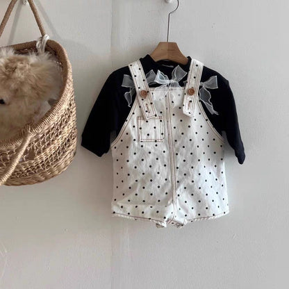 オーバーオール デニム/ドットサスペンダーパンツオーバーオール【mh0010358】