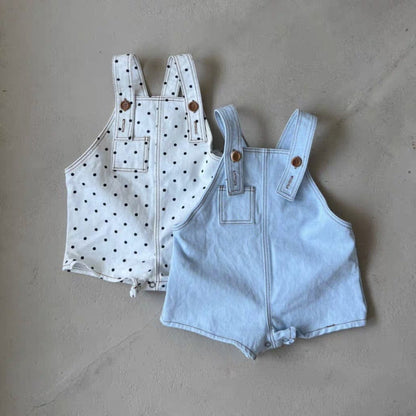 オーバーオール デニム/ドットサスペンダーパンツオーバーオール【mh0010358】