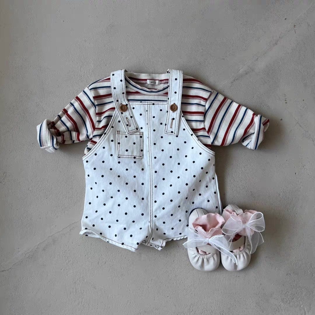 オーバーオール デニム/ドットサスペンダーパンツオーバーオール【mh0010358】