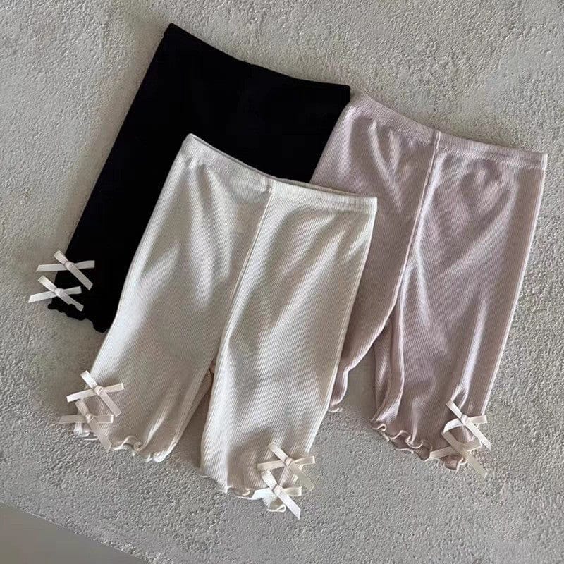 レギンスパンツ サイドリボンショートレギンスパンツ【mh0010371】