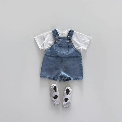 オーバーオール シンプルショートオーバーオール【mh0010377】